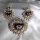 Handmade Brass Metal Jewellery Purple Stone Maang Tikka Set